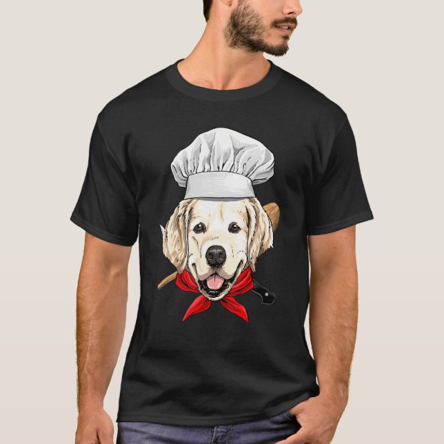 Restaurant Golden Retriever Chef Cook Dog Cooking T-Shirt (Vorderseite)