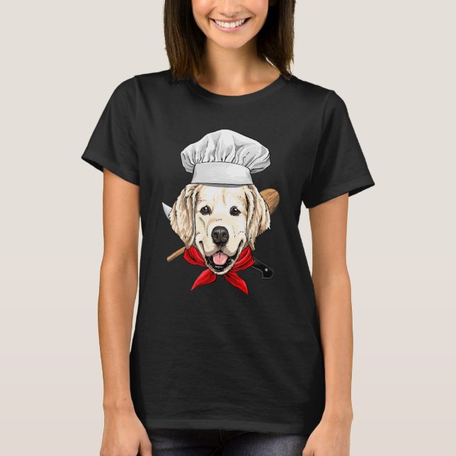 Restaurant Golden Retriever Chef Cook Dog Cooking T-Shirt (Vorderseite)