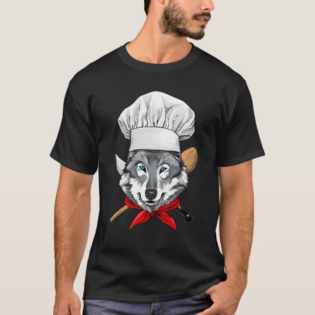Restaurant Gray Wolf Chef Cook Kitchen Cooking  An T-Shirt (Vorderseite)