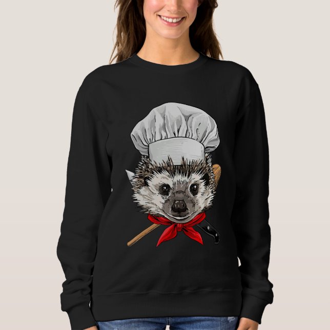 Restaurant Igel Chef Küche Koch Kulinarisch Kochen Sweatshirt (Vorderseite)