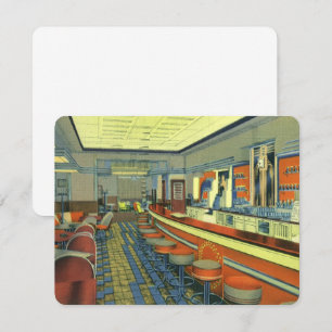 Restaurant im Retro-Look - Einladung für ein klass