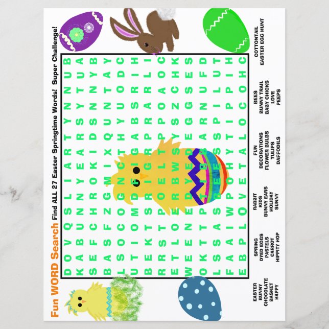 Restaurant Kids Activity Papers Osterfrühling (Vorderseite)