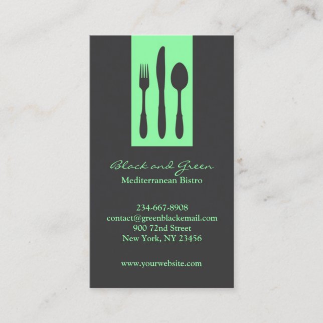 Restaurant Koch Catering Business Card Visitenkarte (Vorderseite)