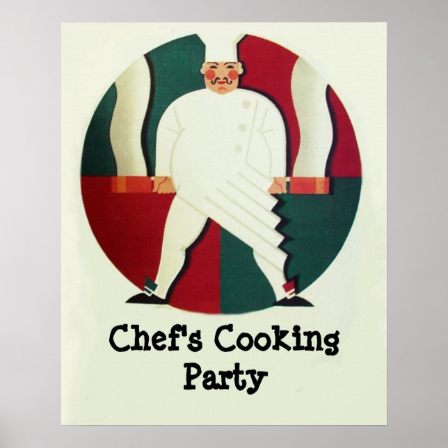 RESTAURANT KOCH COOKING PARTY Kulinarisch Poster (Vorne)