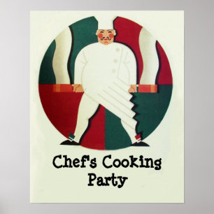 RESTAURANT KOCH COOKING PARTY Kulinarisch Poster