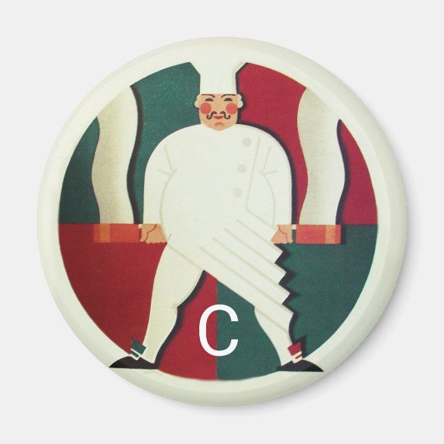 RESTAURANT KOCH COOKING PARTY Kulinarisches Monogr Magnet (Vorne)