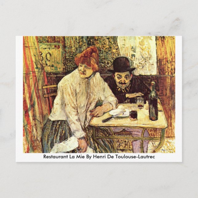 Restaurant La Mie By Henri de Toulouse-Lautrec Postkarte (Vorderseite)