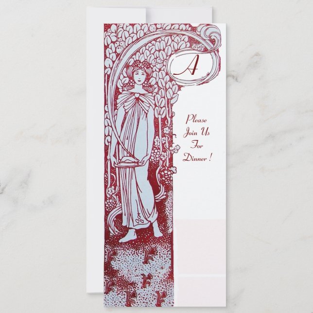 RESTAURANT MENU MONOGRAM, Dinner, Brunch Einladung (Vorderseite)