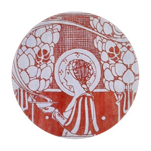 RESTAURANT MENU MONOGRAMM Rotes weißes Abendessen, Schneidebrett