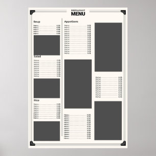 Restaurant-Menü Poster