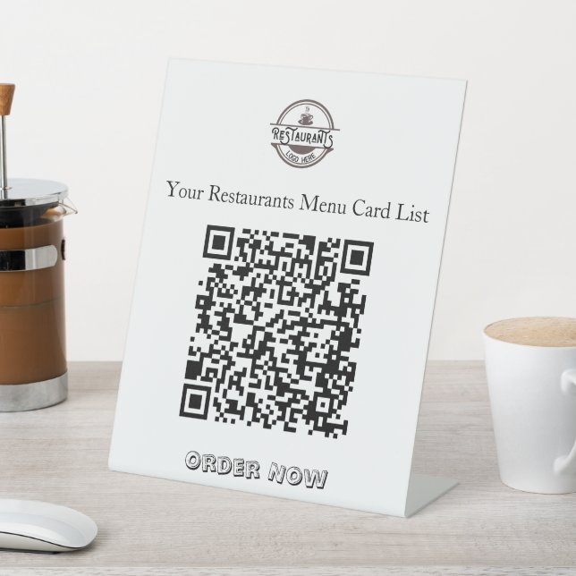 Restaurant-Menü-QR-Tischschild Sockelschild (In SItu)