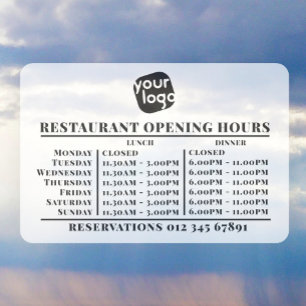 Restaurant mit individuellem Logo zum Mittagessen Fensteraufkleber