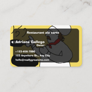 Restaurant mit Karte Visitenkarte (editierbar)