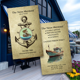 Restaurant mit Meeresfrüchten Visitenkarte
