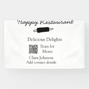 Restaurant Name Scan QR Menü hinzufügen Kontaktdat Banner