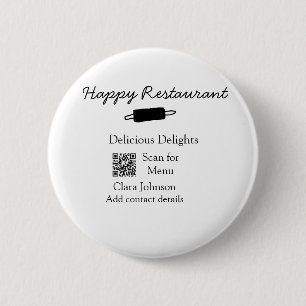 Restaurant Name Scan QR Menü hinzufügen Kontaktdat Button