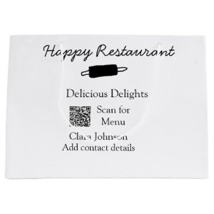 Restaurant Name Scan QR Menü hinzufügen Kontaktdat Große Geschenktüte
