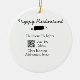 Restaurant Name Scan QR Menü hinzufügen Kontaktdat Keramik Ornament