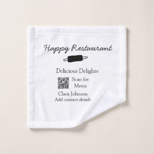 Restaurant Name Scan QR Menü hinzufügen Kontaktdat Waschlappen