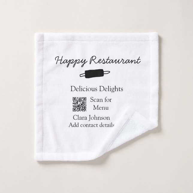 Restaurant Name Scan QR Menü hinzufügen Kontaktdat Waschlappen (Waschlappen)