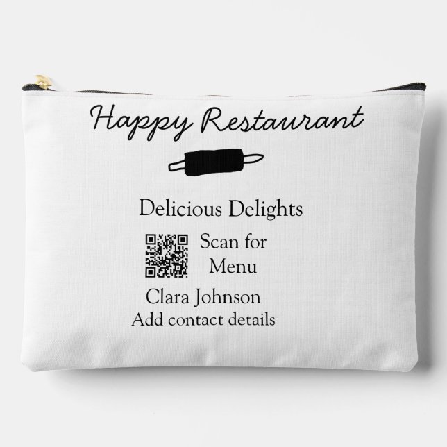 Restaurant Name Scan QR Menü hinzufügen Kontaktdat Zubehörtasche (Vorderseite)