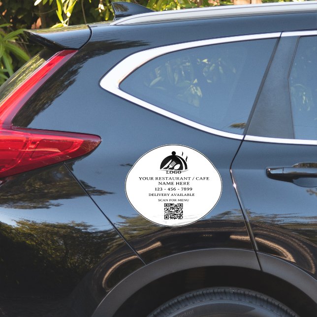 Restaurant oder Café Logo QR-Code Werbung Vinyl Aufkleber (Auto Seite)
