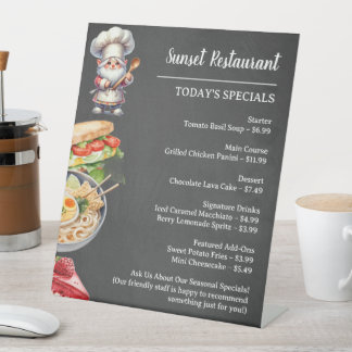 Restaurant oder Café Menü Display Sockelschild