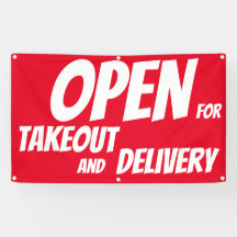 Restaurant OFFEN für Banner für Abholung