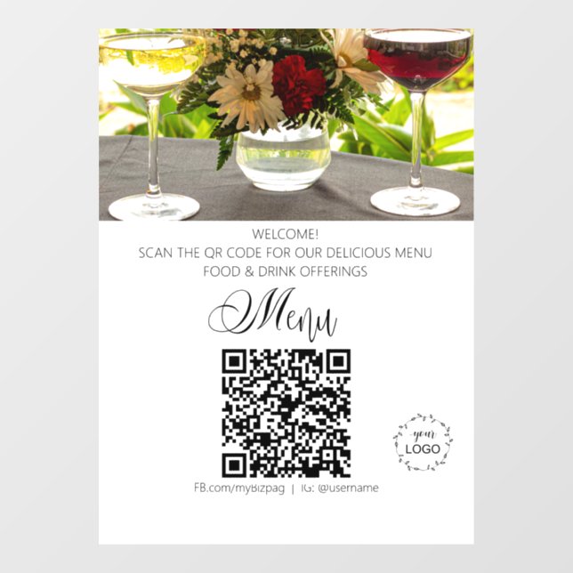 *~* Restaurant Oster Upload Logo QR Fensteraufkleber (Blatt)