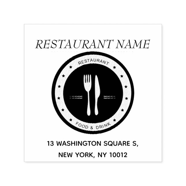 Restaurant Rubber Briefmarke Permastempel (Design)
