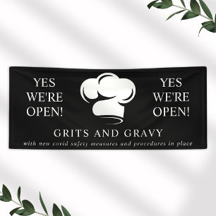Restaurant Schwarz Weiße Kochmütze Geschäftslogo Banner