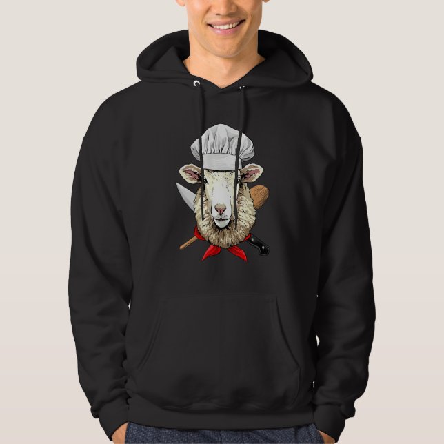 Restaurant Sheep Lamb Chef Cook Kitchen Cooking  F Hoodie (Vorderseite)