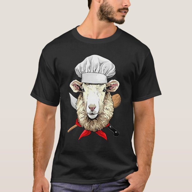 Restaurant Sheep Lamb Chef Cook Kitchen Cooking  F T-Shirt (Vorderseite)