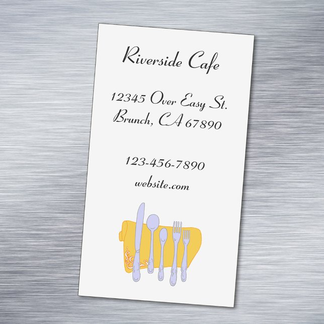 Restaurant Silverware Custom Magnetic Card Magnetische Visitenkarte (Von Creator hochgeladen)