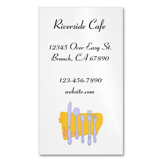 Restaurant Silverware Custom Magnetic Card Magnetische Visitenkarte (Vorderseite Vertikal)