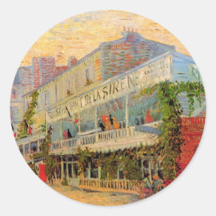 Restaurant Sirene, Asnières von Vincent van Gogh Runder Aufkleber