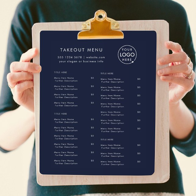 Restaurant Takeout | Menü "Abnehmen von Navy Blue  (Von Creator hochgeladen)
