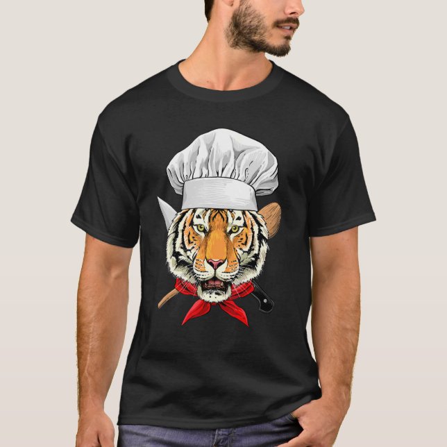 Restaurant Tiger Koch Koch Koch Tier T-Shirt (Vorderseite)