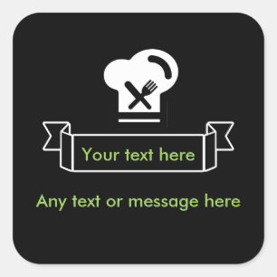 Restaurant und Koch Quadratischer Aufkleber