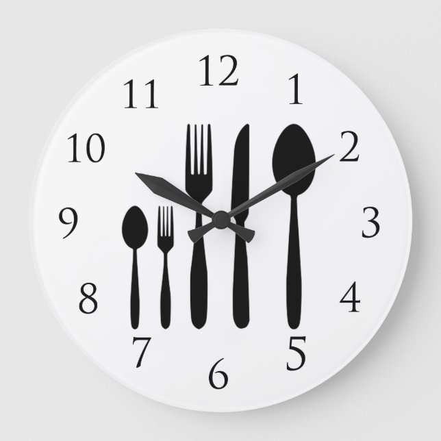 Restaurant Wall Clock mit Zahlen Große Wanduhr (Vorderseite)