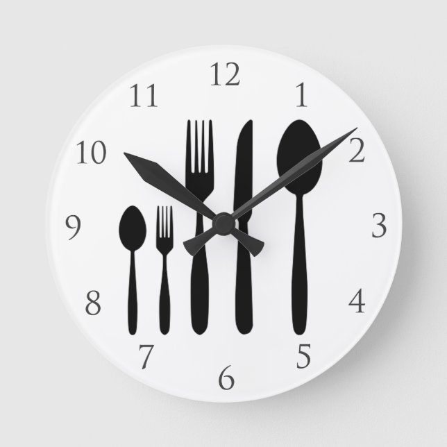 Restaurant Wall Clock with Numbers Runde Wanduhr (Vorderseite)