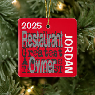 Restaurantbesitzer Extraordinaire CUSTOM Keramikornament