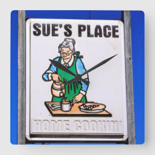 Restaurantsegment Quadratische Wanduhr