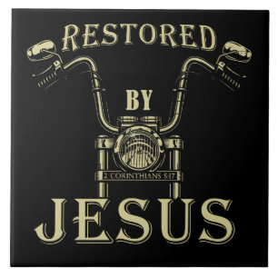 Restauriert durch JESUS Christlich Mens Motorrad-E Fliese