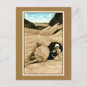 Restaurierte Vintage-Badeschönheiten, Dünen Postkarte