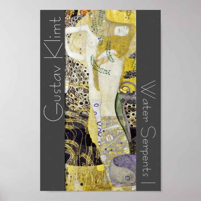 Restauriertes Klimt Wasser Schläge Jugendstil Male Poster (Vorne)