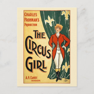 restauriertes The Circus Girl Vintage-Plakat Postkarte