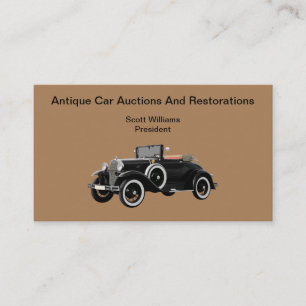 Restaurierung und Versteigerung von Oldtimern Visitenkarte