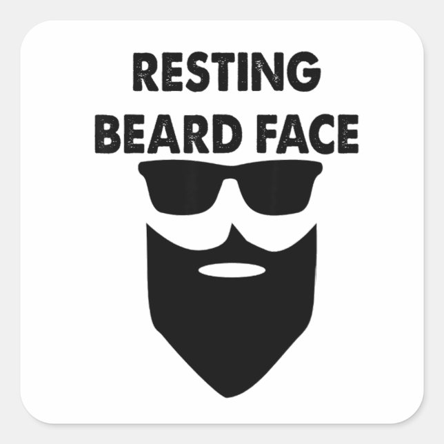 Restbart Funny Beard Quadratischer Aufkleber (Vorderseite)