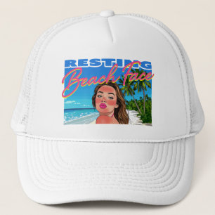 Resten Beach Face Poster Girl Truckerkappe